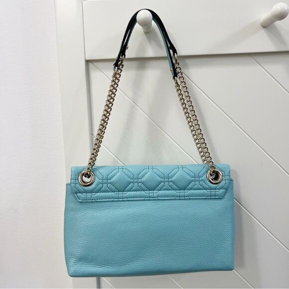 Kate Spade Light Blue Quilted Leather Astor Court Cynthia Shoulder Bag